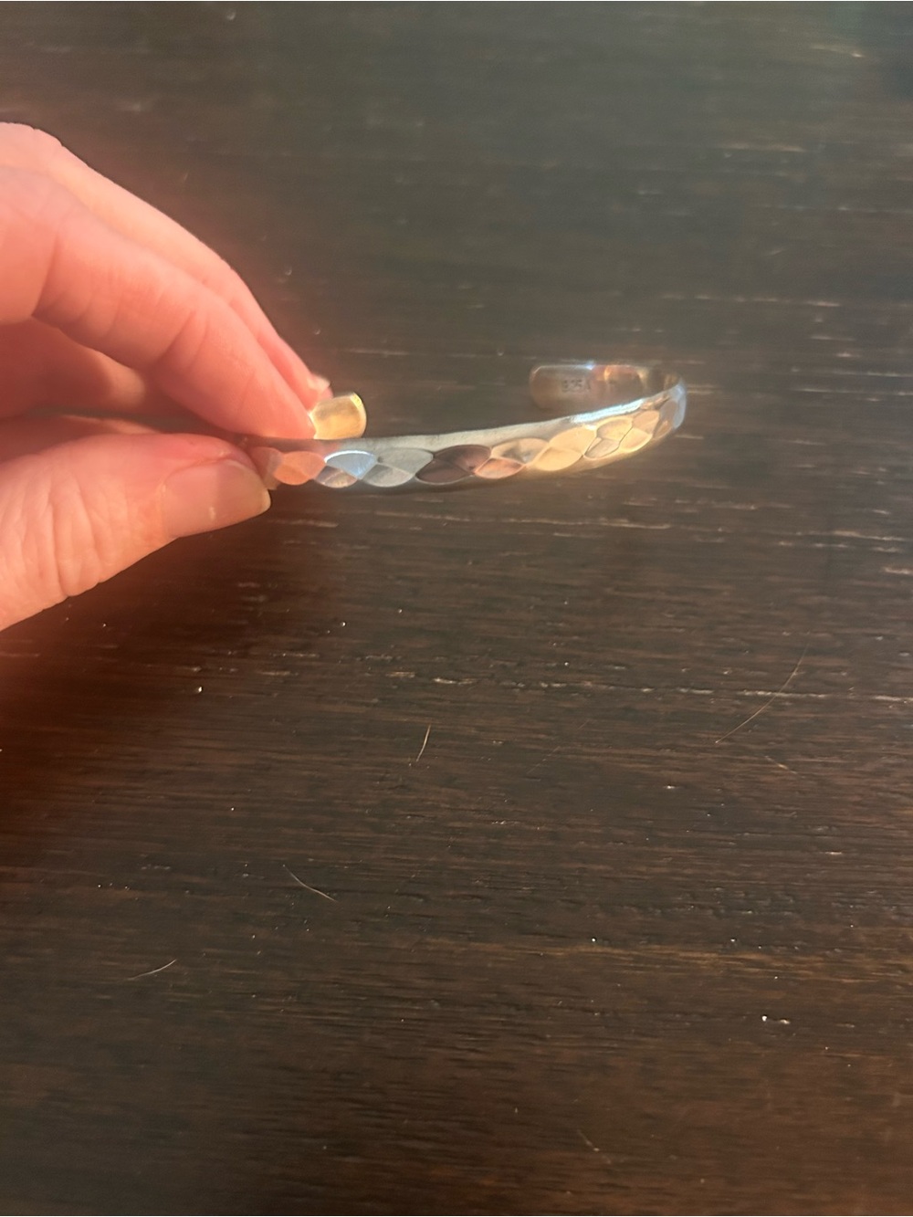 Sterling Silver Hammered Cuff Bracelet